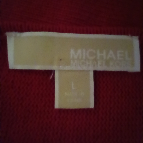 Michael Kors Women's Size Large Red Long Sleeve Sweater With Zippers High Low - Picture 5 of 6